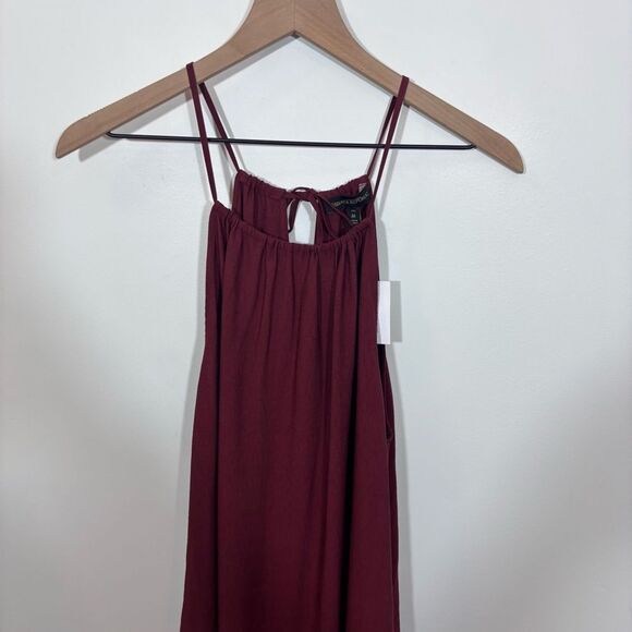 Banana Republic Halter Midi Dress NEW with tags Size Medium Tall Red Wine - Picture 2 of 14